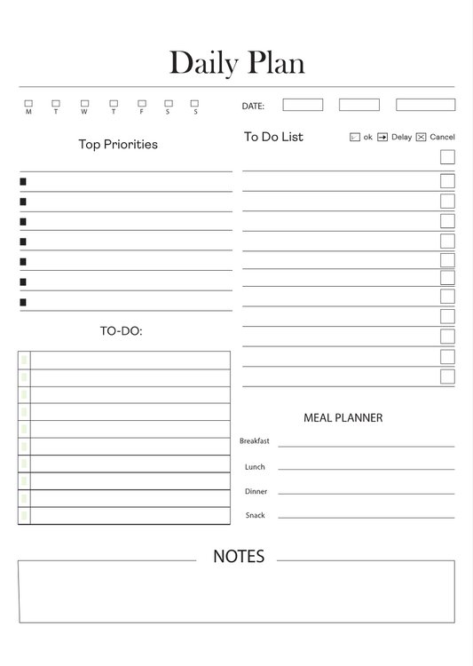 Daily Planner (Free Downloadable)